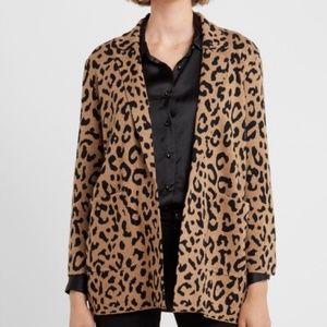 J. Crew Sophie Sweater Leopard Animal Print Boho Sweater Blazer Boho Minimalist